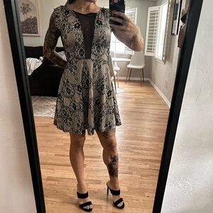 Elegant Black Floral lace dress